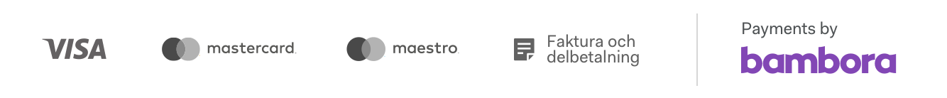 Visa, Mastercard, Maestro, Fakturabetalning genom Bambora och Collector Bank
